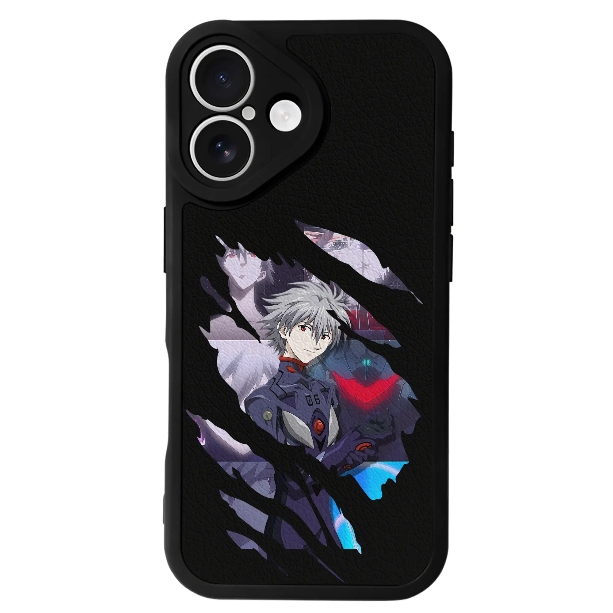 エヴァンゲリオン グッズ,渚カヲル - IPhone 16シリーズ対応 ・ シリコンスマホケース ・ レザー調 ・ 高精度フィット ・ 耐衝撃 ・ ワイヤレス充電対応 ・ 精密カット